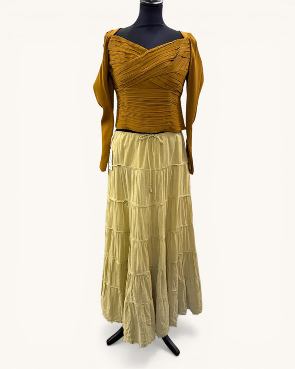 Free People Tiered Cotton Maxi Skirt – Size Small