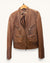 Mint Velvet Tan Leather Jacket – Size 12