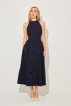 Odd muse Navy polka dot dress XS AP