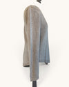 Jigsaw neutral linen knit top Size Medium