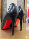 Black leather louboutin shoes 5.5