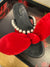 Mother of Pearl red velvet flats size 37