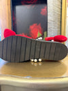 Mother of Pearl red velvet flats size 37