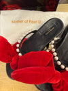 Mother of Pearl red velvet flats size 37