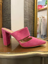 Mint Velvet pink suede mules size 40