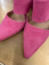 Mint Velvet pink suede mules size 40
