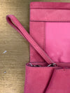 Mint Velvet pink suede clutch bag