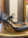 LK Bennett navy/silver shoes size 39.5