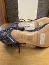 LK Bennett navy/silver shoes size 39.5