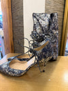 LK Bennett navy/silver shoes size 39.5