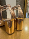 Carvela rose gold block heel sandals size 40