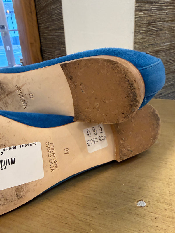La Cora Blue suede loafers size 40