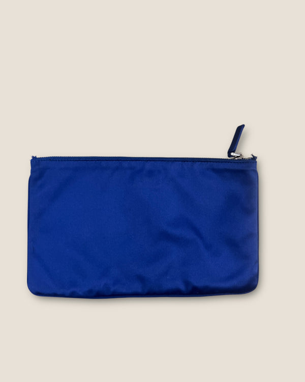 Prada satin blue envelope pouch