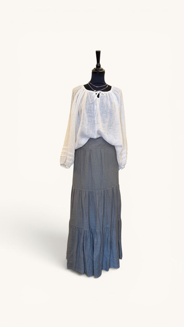 Jaeger white linen blouse size Large