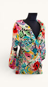 Rixo multi colourful silk wrap size small