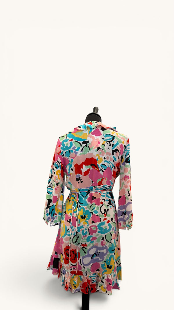 Rixo multi colourful silk wrap size small