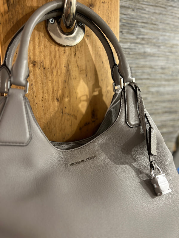 Michael kors grey leather handbag