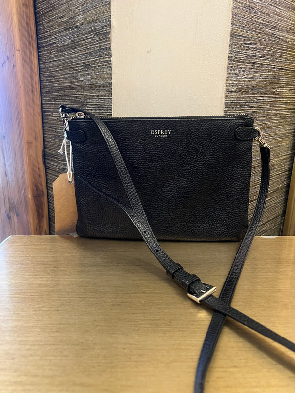 Osprey black across body handbag