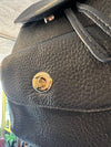 Coach navy grained leather small backpack