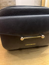 Strathberry black leather mini camera handbag
