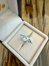 Chapter 79 Blue topaz kite shape and diamond 9ct white gold ring