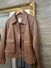 Reiss Brown leather jacket size 12