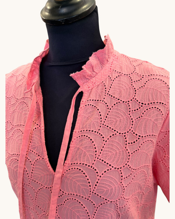 Barbour Pink Frill Neck Summer Dress | Size 10