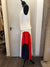 Reiss cream/red/navy pleated skirt new with tags size 8