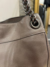 Coach taupe/grey grained leather slouchy handbag