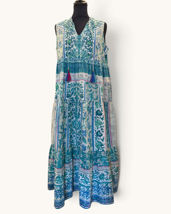 Orientique green maxi dress size 12