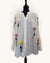 White cotton bright crochet flower shirt one size