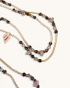 Bouton shaped Pearls & Amethyst/Rose Quartz Necklace