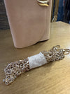 Lk Bennett nude suede handbag