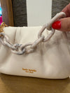Kate Spade white cloud leather handbag with chain attachment