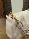 Kate Spade white cloud leather handbag with chain attachment