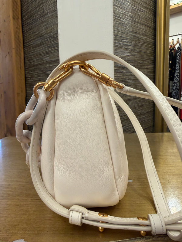 Kate Spade white cloud leather handbag with chain attachment