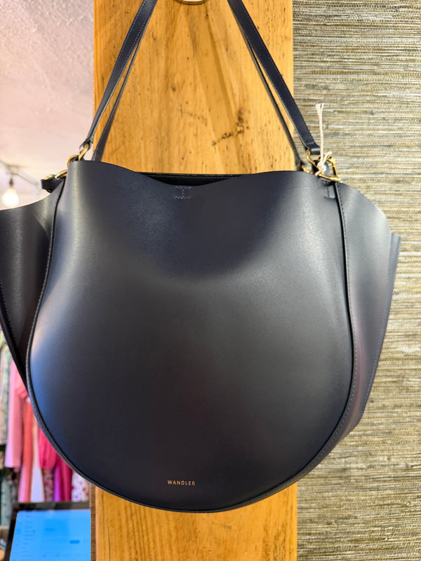 Wandler Navy smooth leather handbag