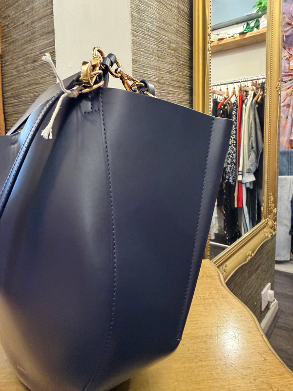 Wandler Navy smooth leather handbag