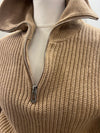 Hugo camel 3/4 zip knit Size small
