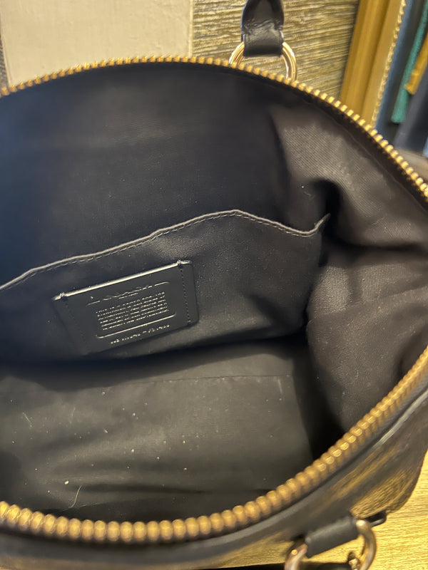 Coach black mini Emma pebble leather bag