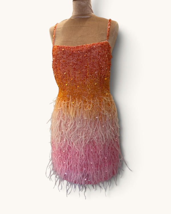 Nadine Merabi feather dress size 8/small