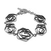 925 Silver bracelet floral T-bar closure