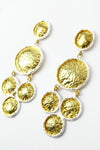 My Doris Multi Circle brushed gold earrings