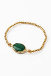 My Doris Dark Green Gemstone gold bracelet