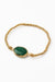 My Doris Dark Green Gemstone gold bracelet