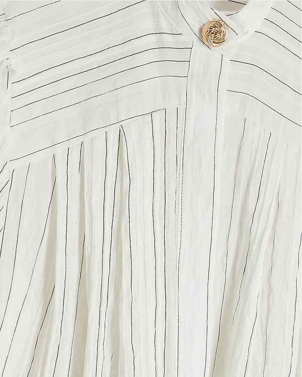 River island white stripe blouse size small/8