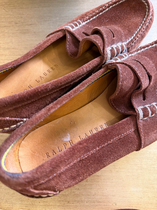 Ralph Lauren tan suede loafers size 37