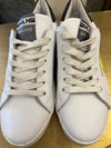 Meline white leather /neon yellow star trainers size 5