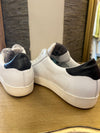 Meline white leather /neon yellow star trainers size 5