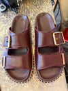 Chloé Rebecca Bordeaux Leather Sandals Size 40